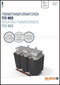 Titelbild zum deutschen Prospekt für Trenntransformatoren der Baureihe TT3 Neo