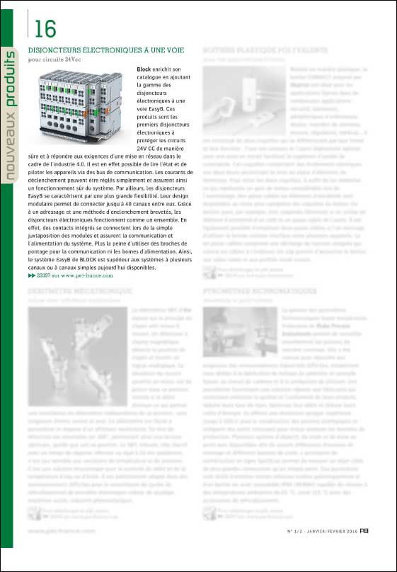 Titelbild Artikel über den elektronischen Schutzschalter EasyB in der PEI