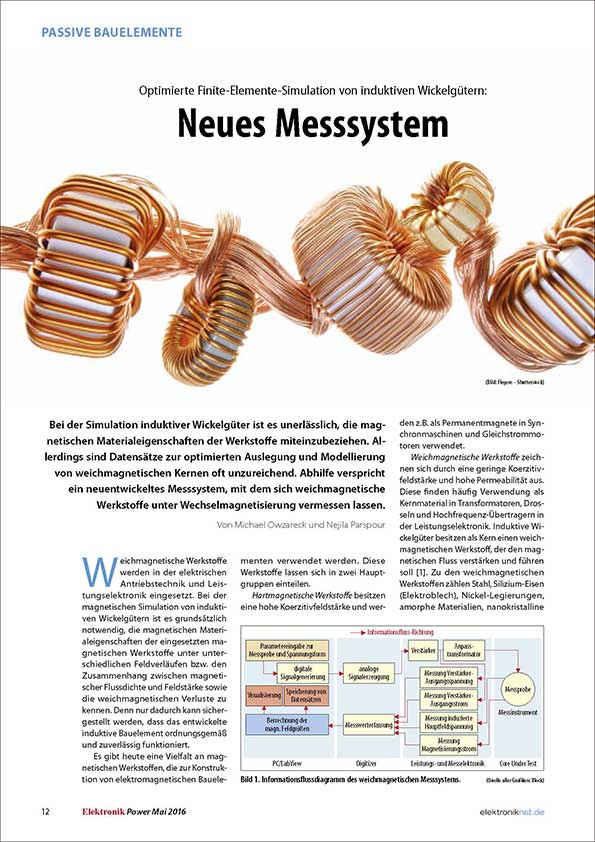 Titelbild Artikel über induktive Wickelgüter in der Elektronik power