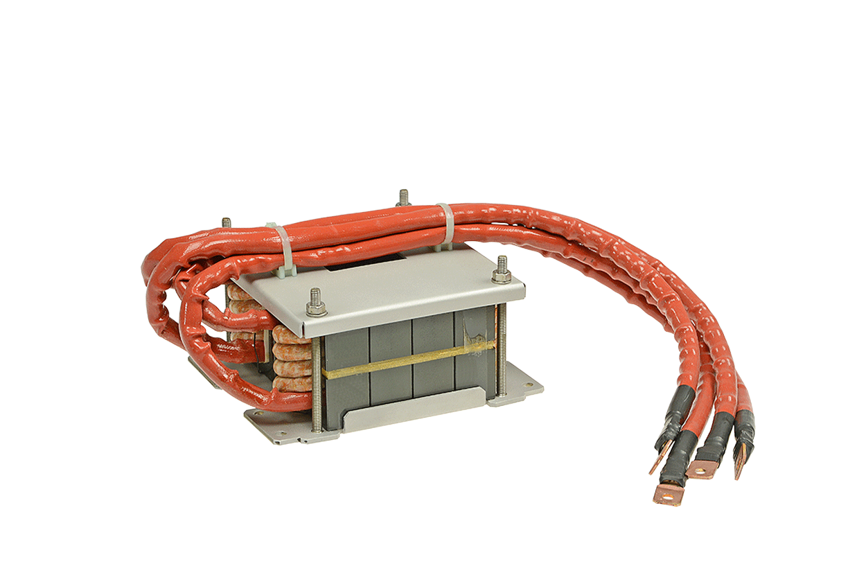 Produktabbildung Hochsetzstellerdrossel mit Ferritkern für die Bahntechnik